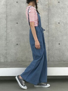 「copine」｜「アイテム（サロペット/オーバーオール）」を使った、ikuさん（レディース・161cm）の春コーディネート