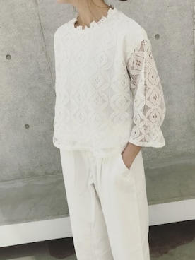 「白デニム」｜ikuさん（レディース・161cm）の春コーディネート