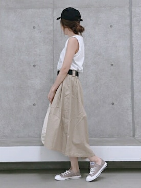 「summer」｜「アイテム（トートバッグ）」を使った、ikuさん（レディース・161cm）の夏コーディネート