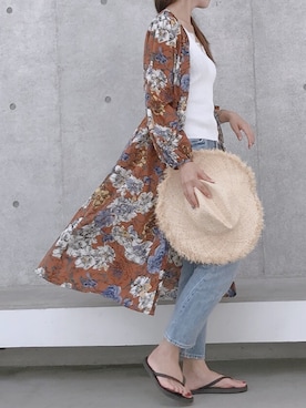 「ロングカーディガン」｜ikuさん（レディース・161cm）の夏コーディネート