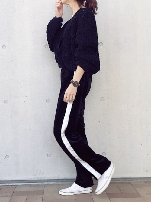 ikuさんの「ワッフルクルーネックT（7分袖）（ユニクロ）」を使ったコーディネート