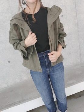 「copine」｜「アイテム（ミリタリージャケット）」を使った、ikuさん（レディース・161cm）の秋コーディネート