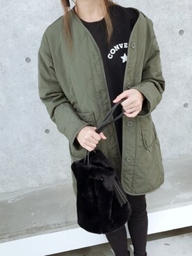 「copine」｜「アイテム（ダウンジャケット/コート）」を使った、ikuさん（レディース・161cm）の秋コーディネート