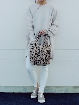 「DAISO（DAISO）のアイテム（バッグ）」を使った、ikuさん（レディース・161cm）の秋コーディネート