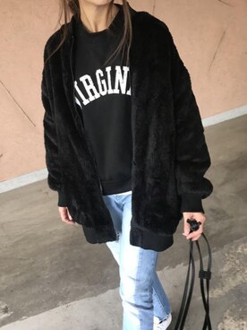 「copine」｜「アイテム（ブルゾン）」を使った、ikuさん（レディース・161cm）の秋コーディネート