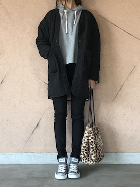 「copine」｜「アイテム（その他アウター）」を使った、ikuさん（レディース・161cm）の冬コーディネート