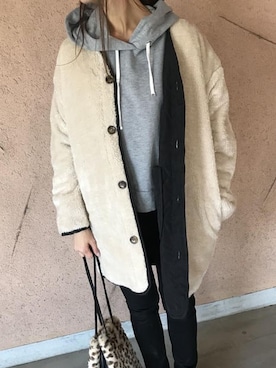 「copine」｜「アイテム（その他アウター）」を使った、ikuさん（レディース・161cm）の冬コーディネート
