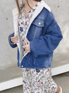 「copine」｜「アイテム（デニムジャケット）」を使った、ikuさん（レディース・161cm）の冬コーディネート