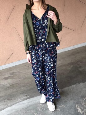 「copine」｜「アイテム（ミリタリージャケット）」を使った、ikuさん（レディース・161cm）の冬コーディネート