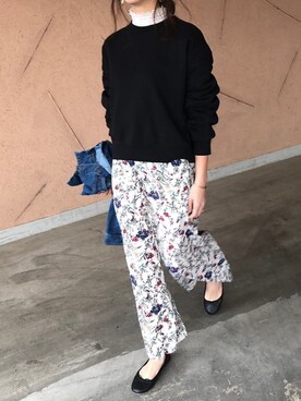 「copine」｜「アイテム（デニムジャケット）」を使った、ikuさん（レディース・161cm）の冬コーディネート