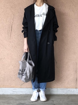 「copine」｜「アイテム（トレンチコート）」を使った、ikuさん（レディース・161cm）の春コーディネート