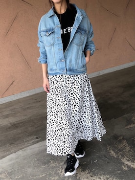 「copine」｜「アイテム（デニムジャケット）」を使った、ikuさん（レディース・161cm）の春コーディネート