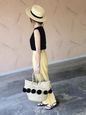 「アイテム（バングル/リストバンド）」を使った、ikuさん（レディース・161cm）の夏コーディネート