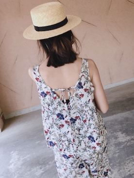 「LOWRYS FARM（ローリーズファーム）のアイテム（ハット）」を使った、ikuさん（レディース・161cm）の夏コーディネート