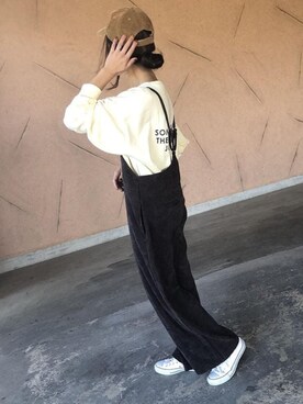 「copine」｜「アイテム（サロペット/オーバーオール）」を使った、ikuさん（レディース・161cm）の秋コーディネート