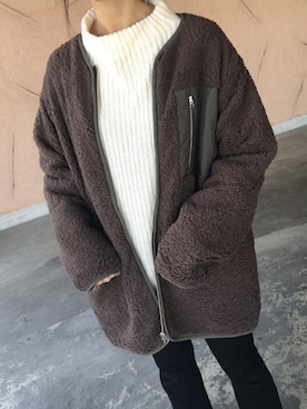「copine」｜「アイテム（その他アウター）」を使った、ikuさん（レディース・161cm）の冬コーディネート