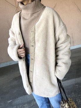 「copine」｜「アイテム（その他アウター）」を使った、ikuさん（レディース・161cm）の冬コーディネート
