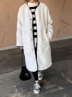 「copine」｜「アイテム（その他アウター）」を使った、ikuさん（レディース・161cm）の冬コーディネート