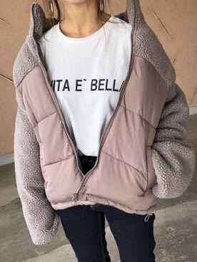 「copine」｜「アイテム（ダウンジャケット/コート）」を使った、ikuさん（レディース・161cm）の冬コーディネート