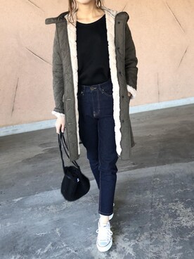「copine」｜「アイテム（その他アウター）」を使った、ikuさん（レディース・161cm）の冬コーディネート