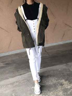「copine」｜「アイテム（モッズコート）」を使った、ikuさん（レディース・161cm）の冬コーディネート