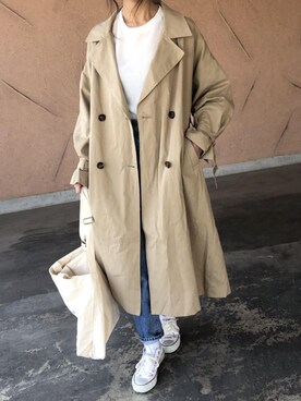 「copine」｜「アイテム（トレンチコート）」を使った、ikuさん（レディース・161cm）の冬コーディネート