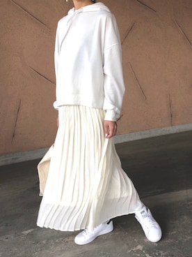 「adidas（アディダス）のadidas アディダス STAN SMITH スタンスミス M20325 R.WHITE/R.WHITE/NEW.NAVY(ホワイト×ネイビー）（スニーカー）」を使った、ikuさん（レディース・161cm）の春コーディネート