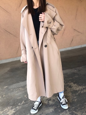「copine」｜「アイテム（トレンチコート）」を使った、ikuさん（レディース・161cm）の春コーディネート