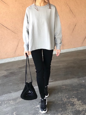 「アイテム（スウェット、その他）」を使った、ikuさん（レディース・161cm）の春コーディネート