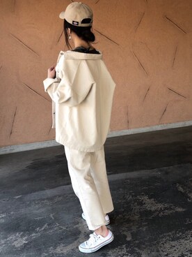 「copine」｜「アイテム（デニムジャケット）」を使った、ikuさん（レディース・161cm）の春コーディネート