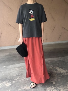 「アイテム（キャスケット）」を使った、ikuさん（レディース・161cm）の夏コーディネート