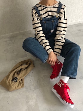 「copine」｜「アイテム（サロペット/オーバーオール）」を使った、ikuさん（レディース・161cm）の秋コーディネート