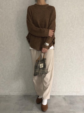 「ブラウンコーデ」｜「アイテム（その他アンダーウェア/インナー）」を使った、ikuさん（レディース・161cm）の冬コーディネート