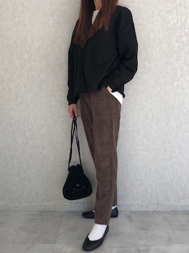 「copine」｜「アイテム（スウェット）」を使った、ikuさん（レディース・161cm）の冬コーディネート