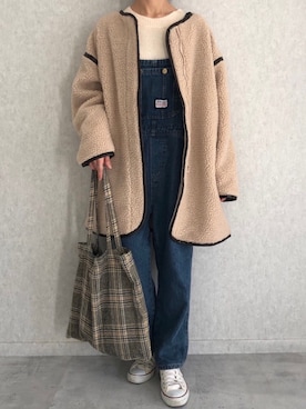 「copine」｜「アイテム（サロペット/オーバーオール）」を使った、ikuさん（レディース・161cm）の冬コーディネート