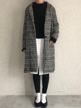「GeeRA」｜「アイテム（チェスターコート）」を使った、ikuさん（レディース・161cm）の冬コーディネート