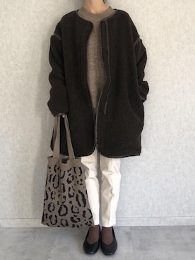 「パイピングコート」｜「アイテム（ジャケット/アウター）」を使った、ikuさん（レディース・161cm）の冬コーディネート