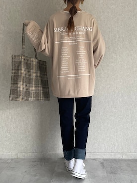 「copine」｜「アイテム（スウェット）」を使った、ikuさん（レディース・161cm）の冬コーディネート