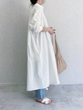 「copine」｜「アイテム（シャツワンピース）」を使った、ikuさん（レディース・161cm）の春コーディネート
