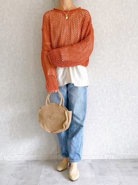 「アイテム（バレエシューズ）」を使った、ikuさん（レディース・161cm）の春コーディネート