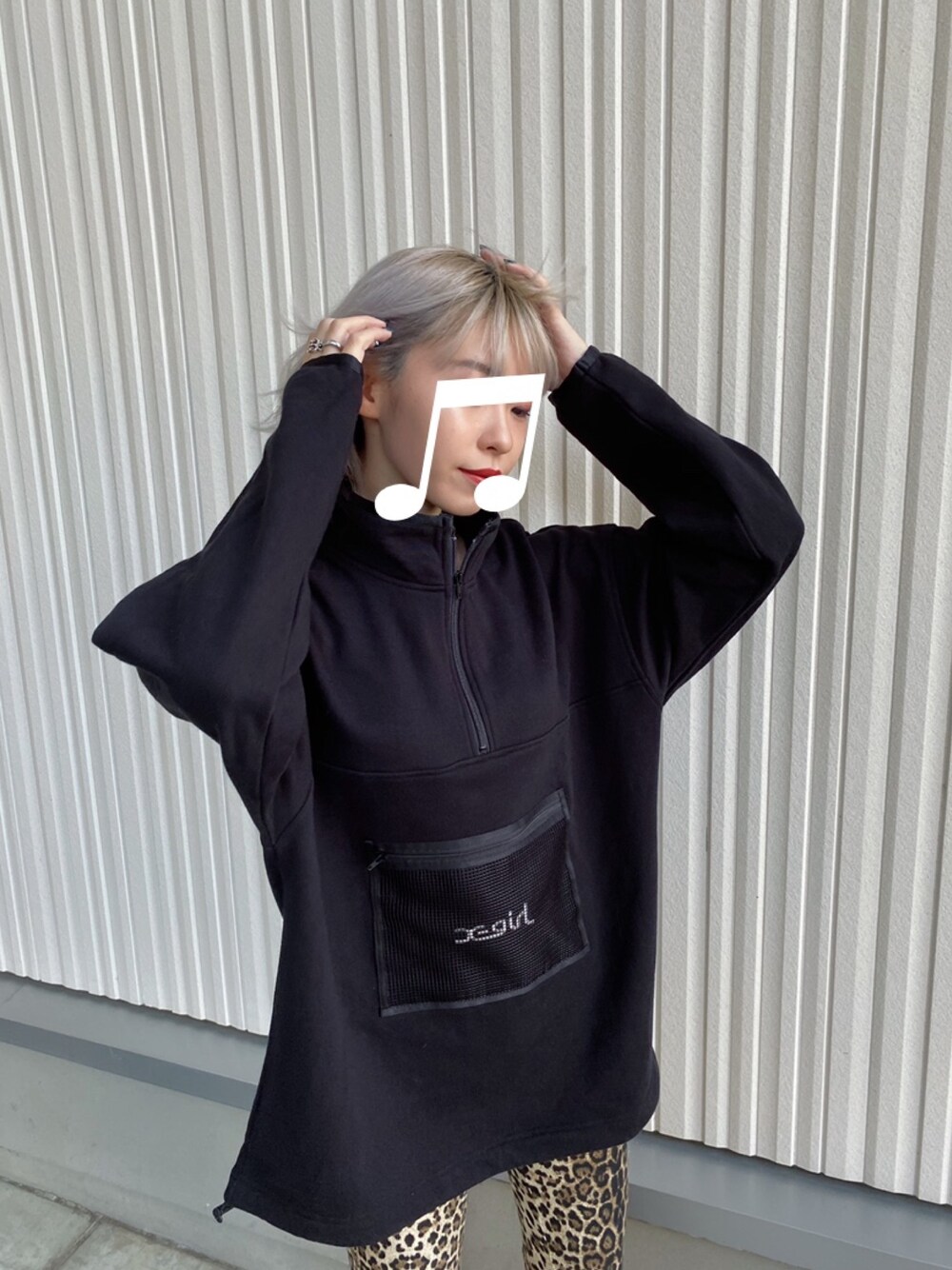 X-girl（エックスガール）の「MESH POCKET HALF ZIP SWEAT（スウェット
