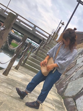 「アイテム（ローファー）」を使った、ひめさん（レディース・149cm・10代）の秋コーディネート