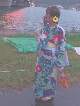 「チャイハネ（チャイハネ）のアイテム（浴衣）」を使った、ひめさん（レディース・149cm）の秋コーディネート