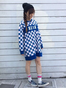 山﨑 彩花さん（レディース・157cm）の春コーディネート