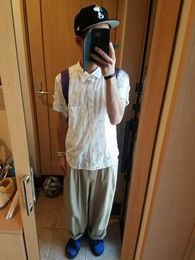 「mercibeaucoup,（メルシーボークー）のアイテム（トップス）」を使った、zoo15さん（メンズ・175cm）の夏コーディネート