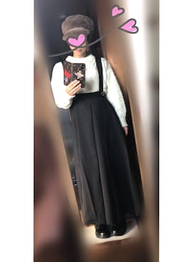 「NET（ネット）のアイテム（サロペット/オーバーオール）」を使った、Ponchan♡さん（レディース・147cm）の冬コーディネート