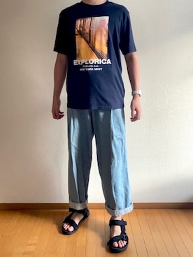 「H&M」｜「アイテム（サンダル）」を使った、KEISUKEさん（メンズ・172cm・20代）の夏コーディネート