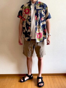 「アロハシャツ」｜KEISUKEさん（メンズ・172cm）の夏コーディネート