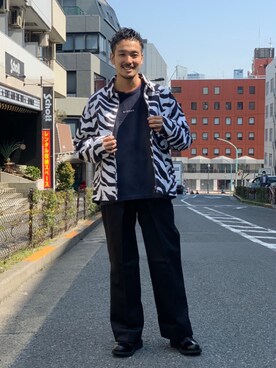 「JOHN LAWRENCE SULLIVAN（ジョンローレンスサリバン）のアイテム（スラックス）」を使った、Ryuto Kitaさん（メンズ・170cm）の春コーディネート