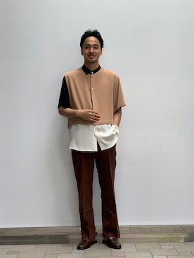 「アイテム（スラックス）」を使った、Ryuto Kitaさん（メンズ・170cm）の春コーディネート